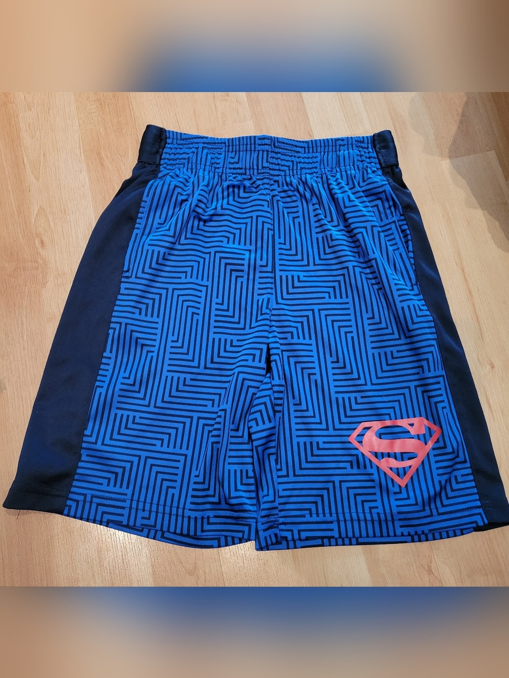 Boys BlueAthletic Shorts with Superman Logo EUC Size 6/7